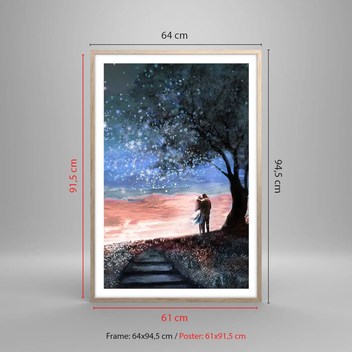 Een poster in een licht eiken lijst - Een sterrenspektakel - 61x91 cm