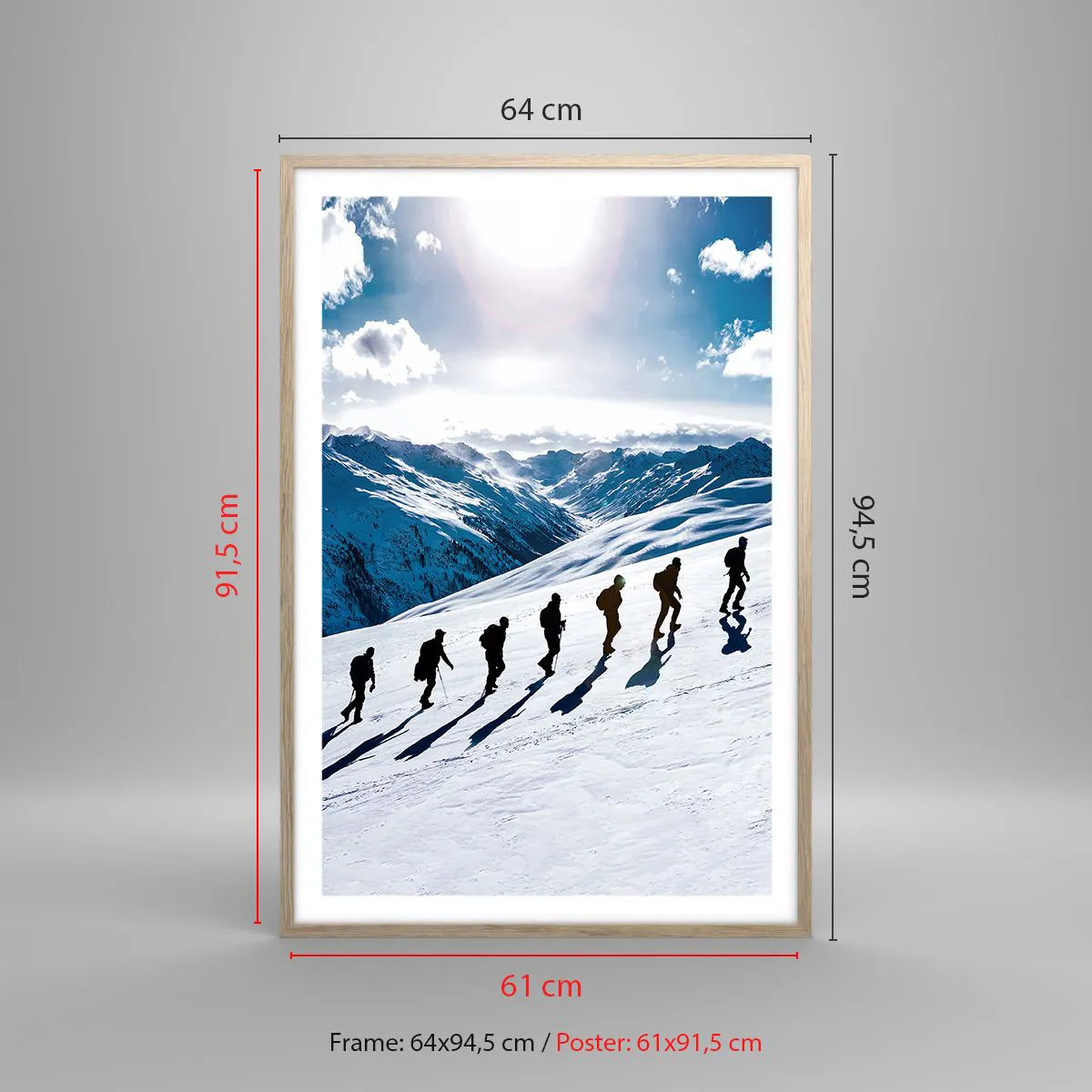 Póster en marco roble claro - Equipo de conquistadores - 61x91 cm