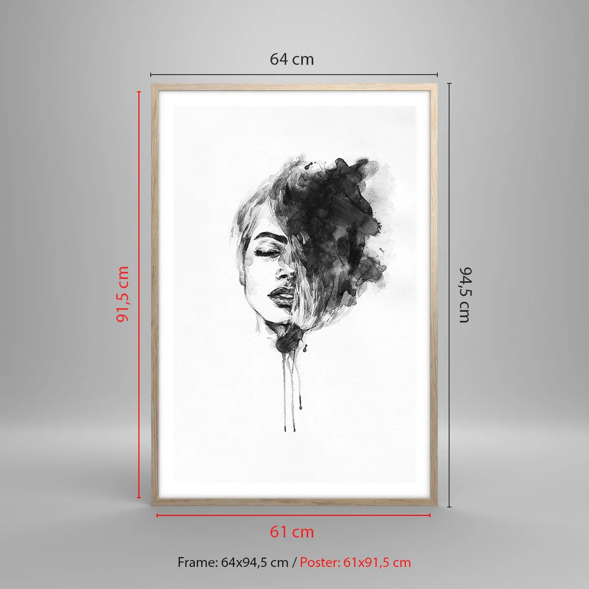 Poszter világos tölgy keretben - Miről álmodozik egy lány - 61x91 cm