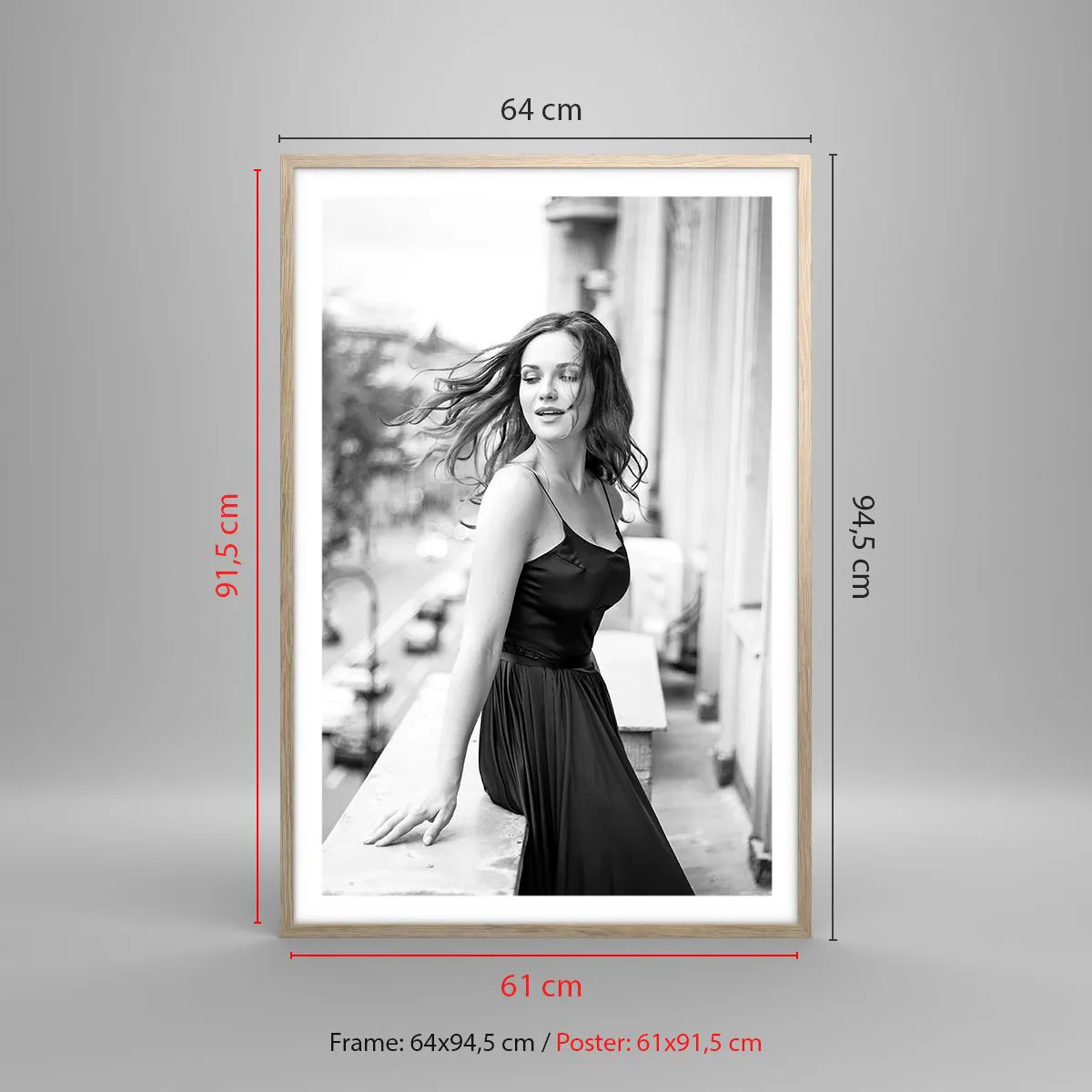 Plagát v ráme zo svetlého duba - Určite Parížanka - 61x91 cm