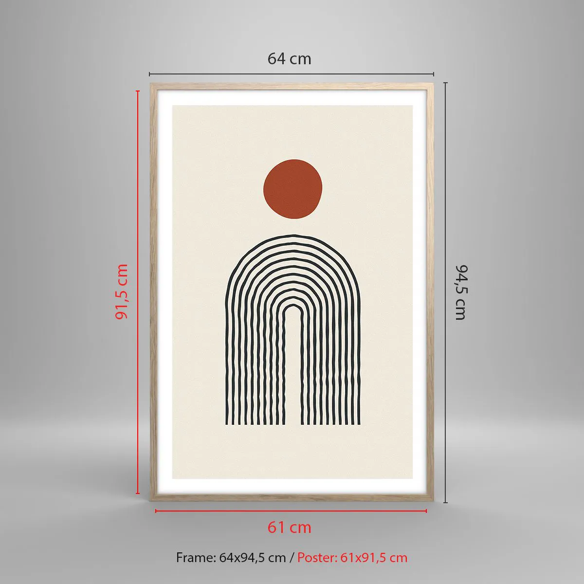 Poster in einem Rahmen aus heller Eiche - Magnetismus von Formen und Farben - 61x91 cm