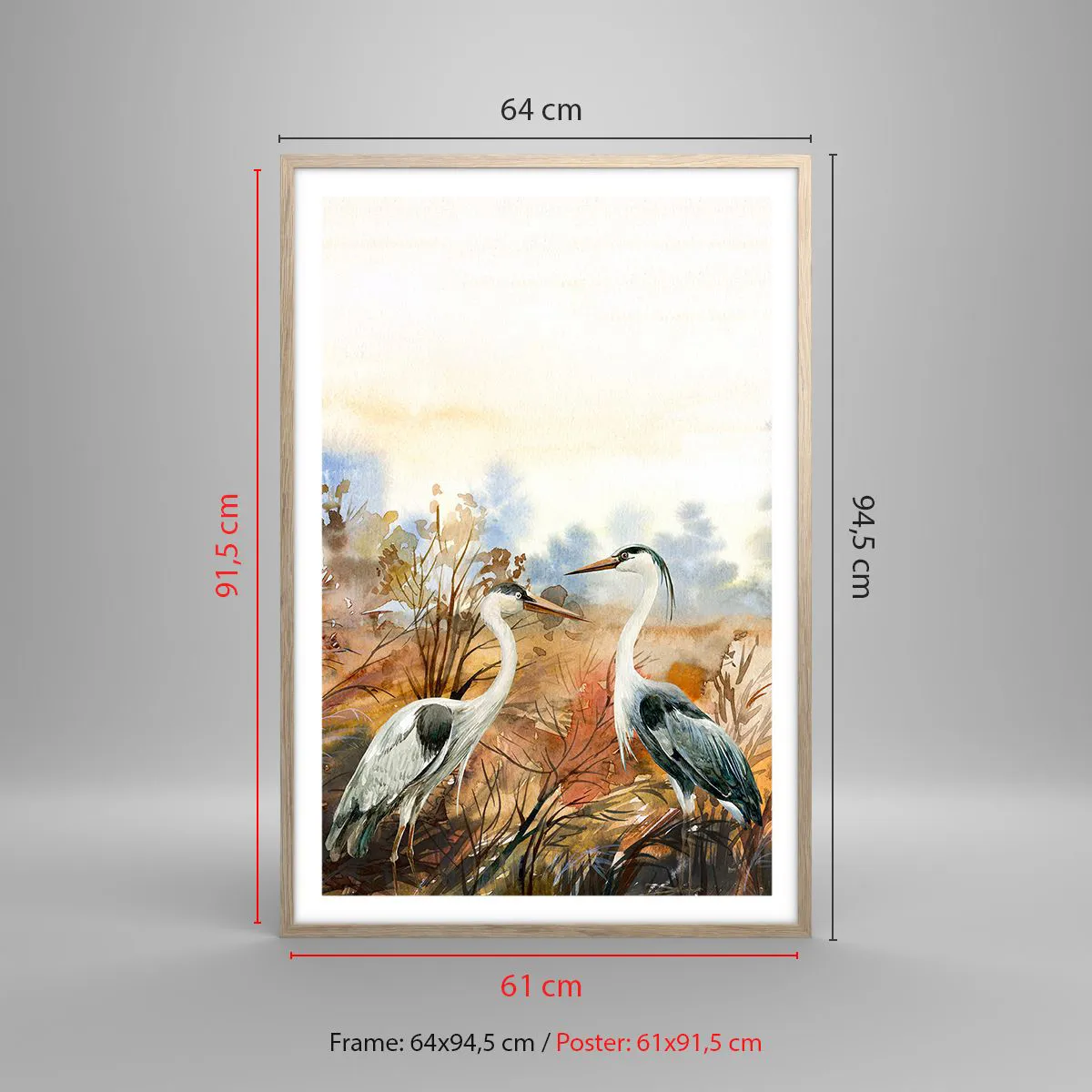 Affisch i ram av ljusek - Vart ska vi på hösten? - 61x91 cm