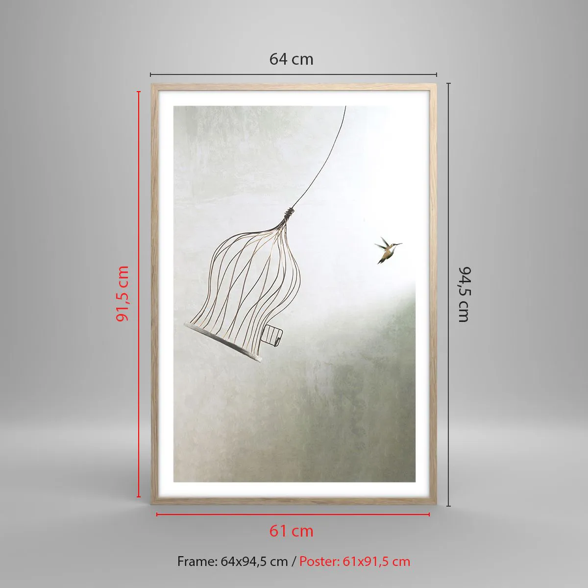 Affiche dans un chêne clair - Poster - Dans son élément - 61x91 cm