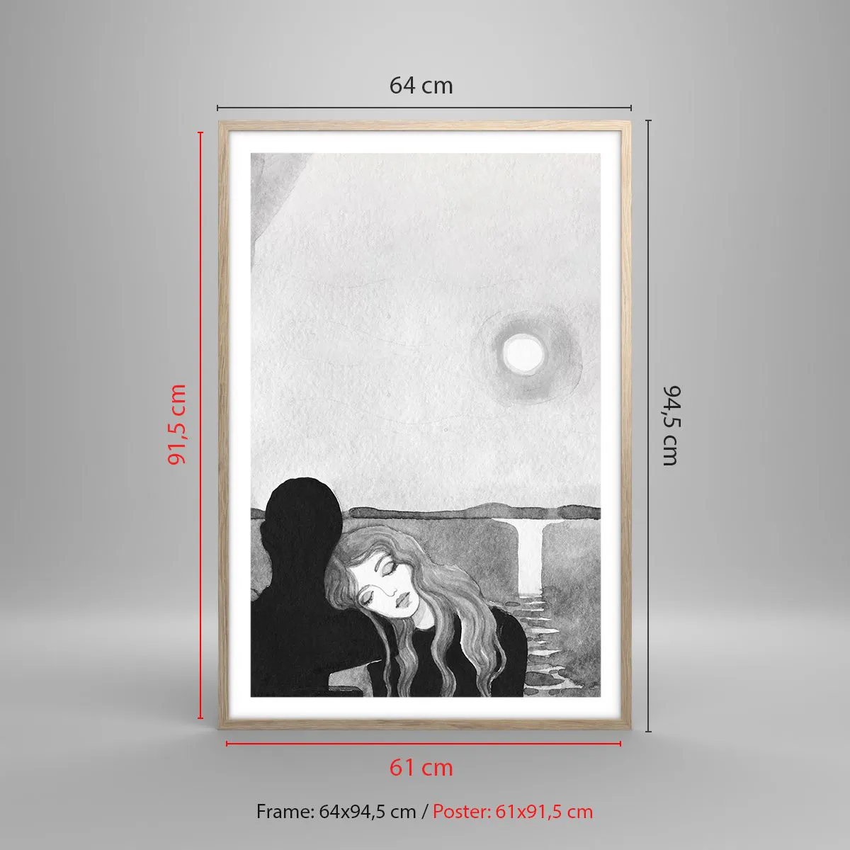 Plakat i ramme af lyst egetræ - Altid et mysterium - 61x91 cm