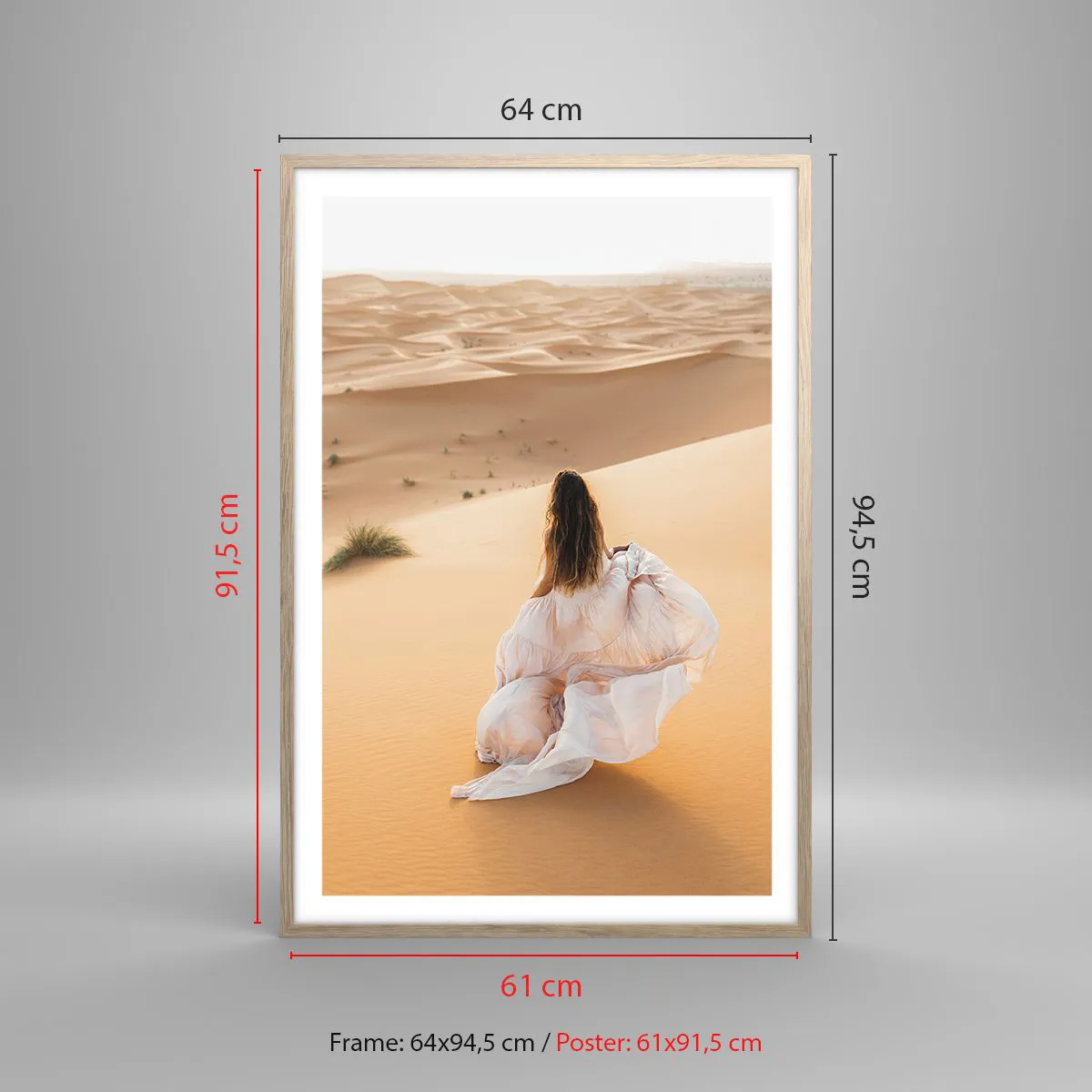 Een poster in een licht eiken lijst - Ontsnap naar vrijheid - 61x91 cm