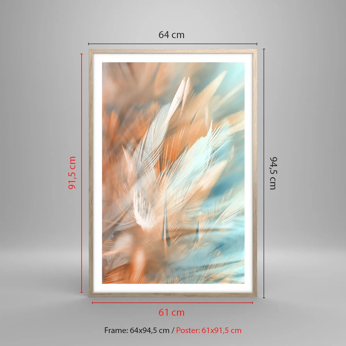 Plakat i ramme af lyst egetræ - I mildhedens land - 61x91 cm