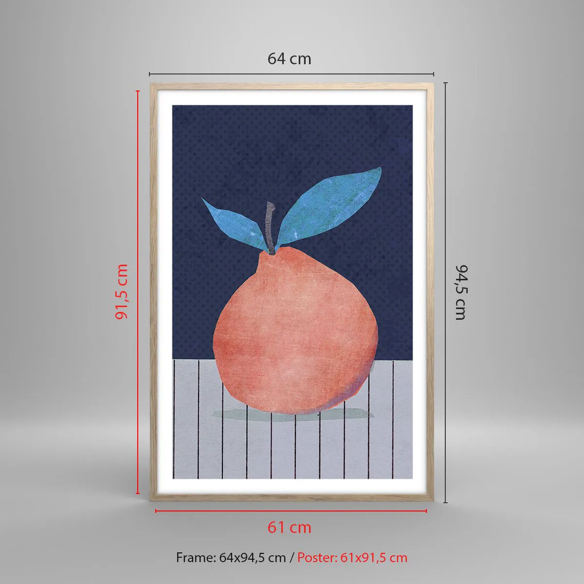 Poszter világos tölgy keretben - Domborúság és sík - 61x91 cm