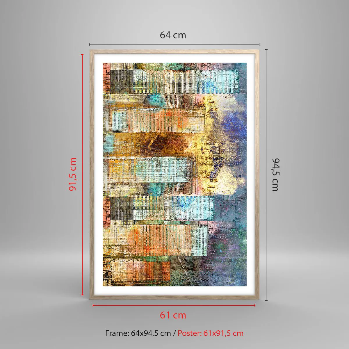 Pôster com moldura de carvalho claro - Uma metrópole ensolarada - 61x91 cm