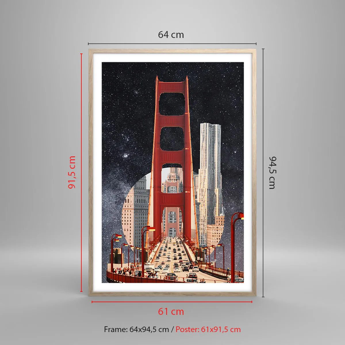 Plakat w ramie jasny dąb - Zawsze w centrum - 61x91 cm