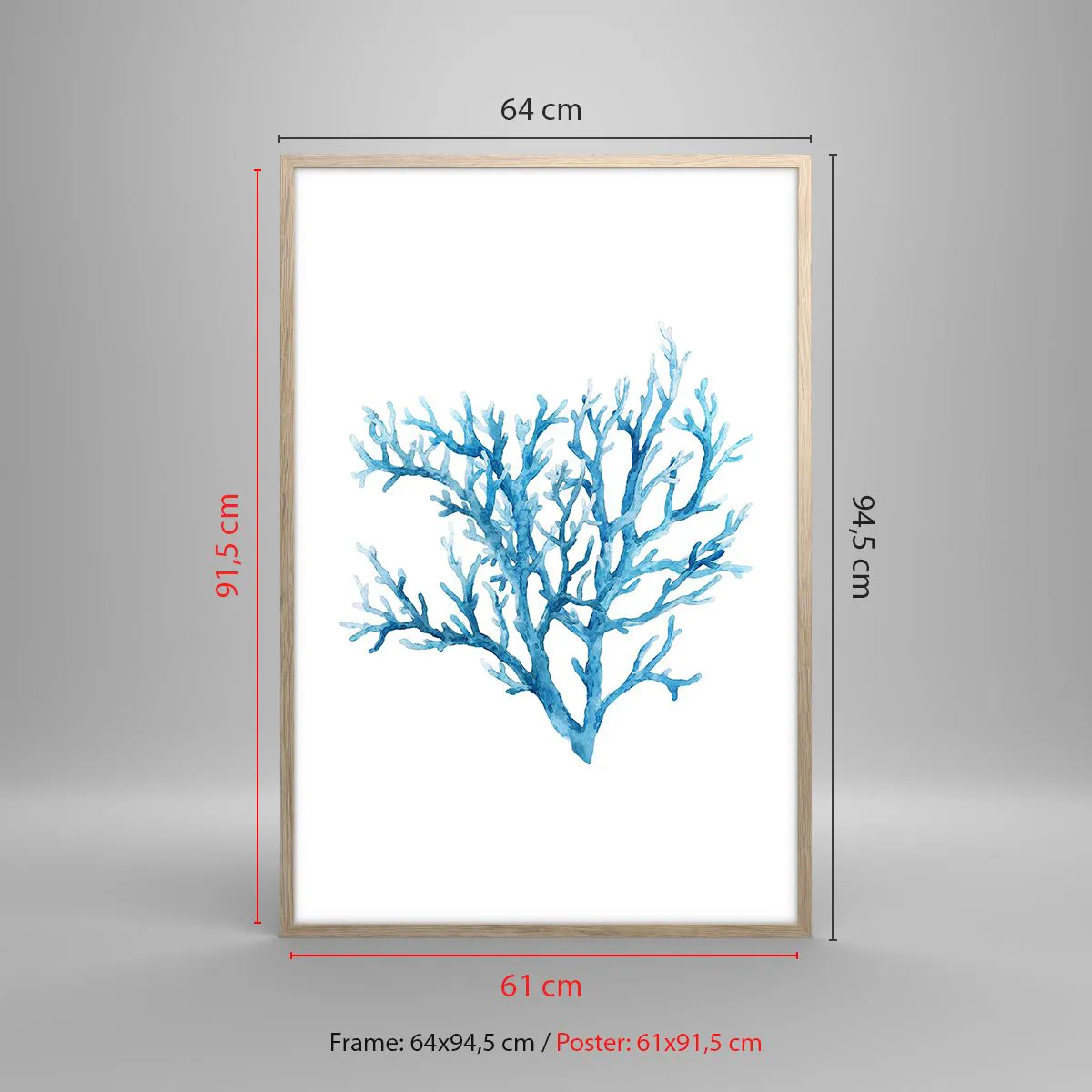 Poster in einem Rahmen aus heller Eiche - Nautisches Filigran - 61x91 cm