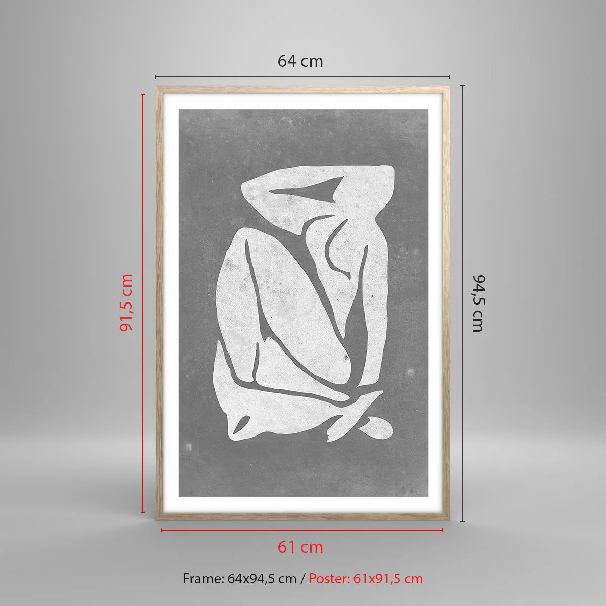 Affiche dans un chêne clair - Poster - En pensée - 61x91 cm