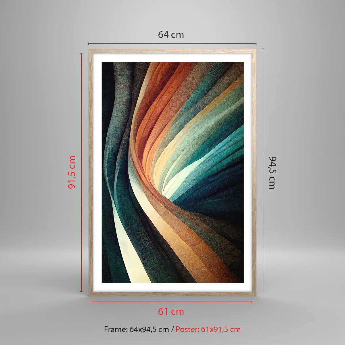 Affiche dans un chêne clair - Poster - Tissé à partir de couleurs - 61x91 cm
