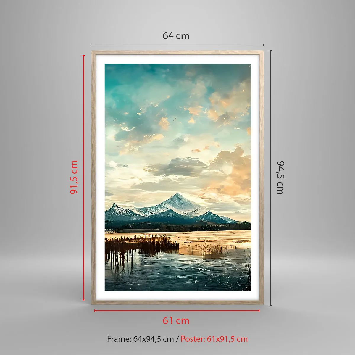 Poster in einem Rahmen aus heller Eiche - Unter dem Schutz des Himmels - 61x91 cm