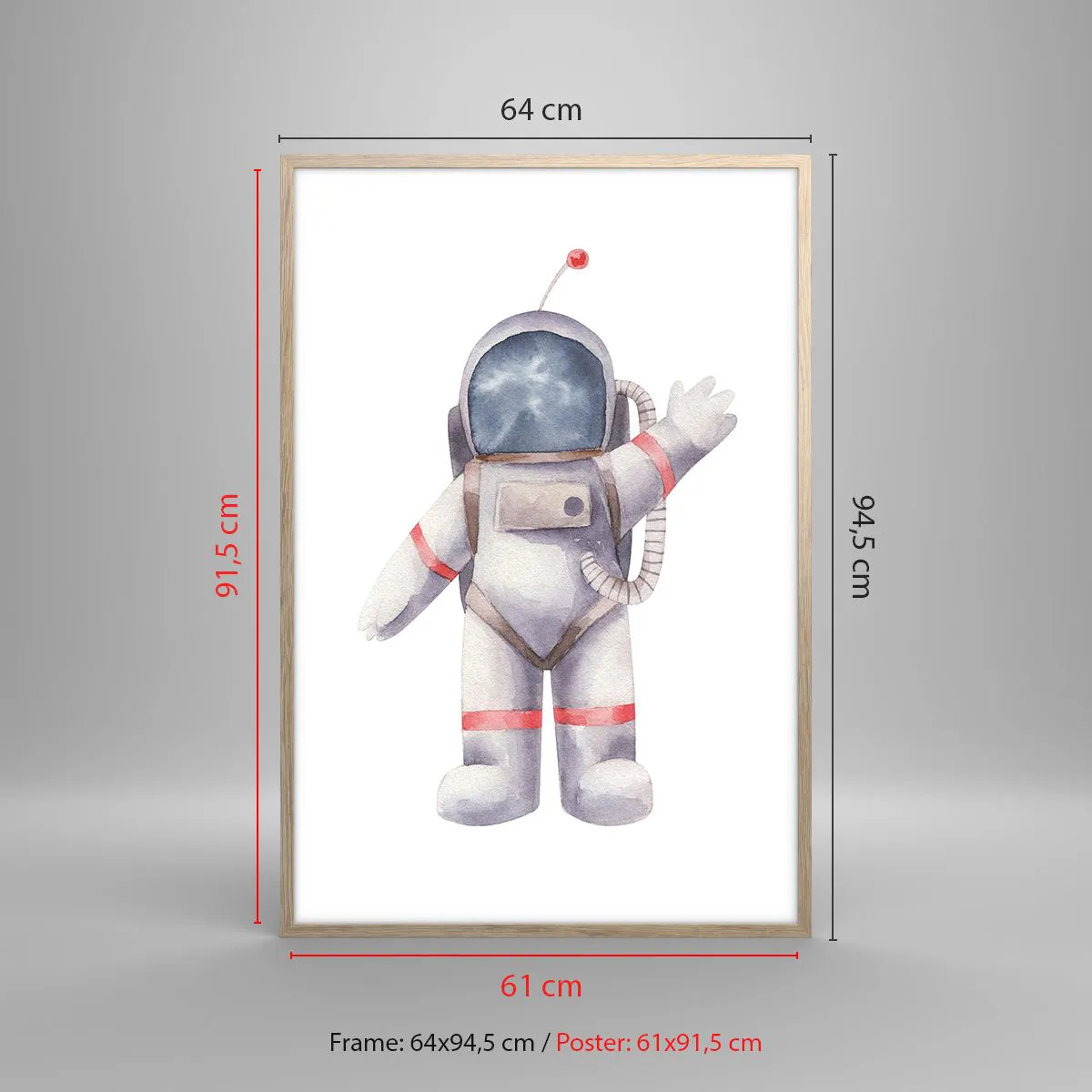 Plagát v ráme zo svetlého duba - Tak zatiaľ! - 61x91 cm