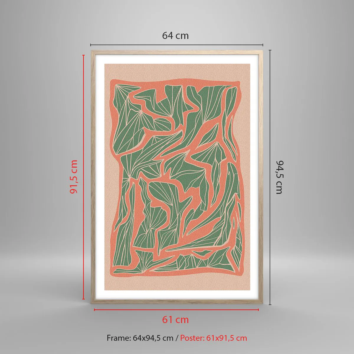 Poster in light oak frame - Struggles of Colar and Green - 61x91 cm