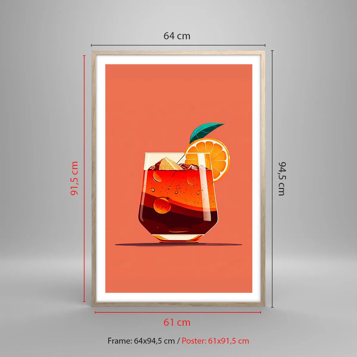 Affiche dans un chêne clair - Poster - Rafraîchissement d'été - 61x91 cm