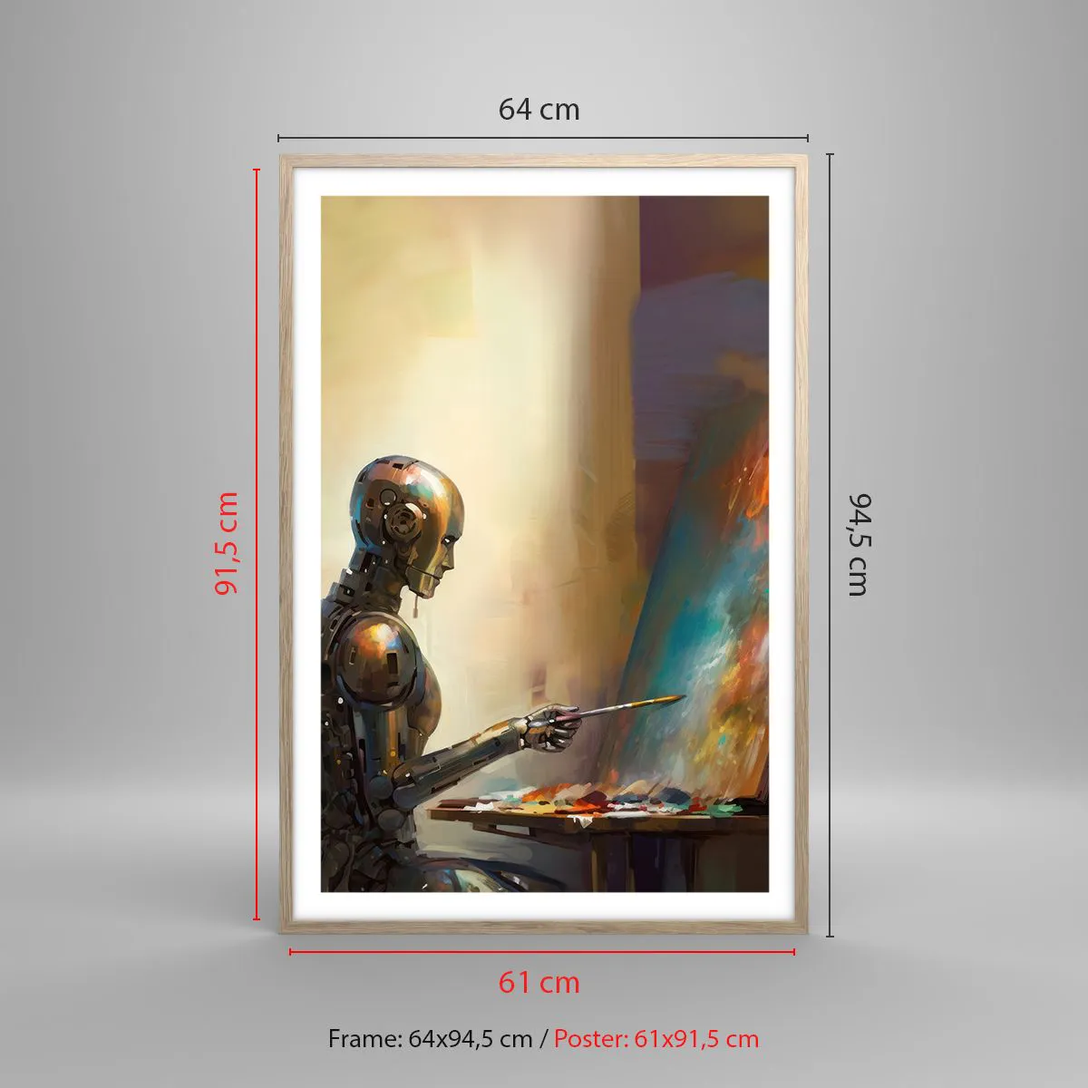 Poster in einem Rahmen aus heller Eiche - Die Kunst der Zukunft - 61x91 cm