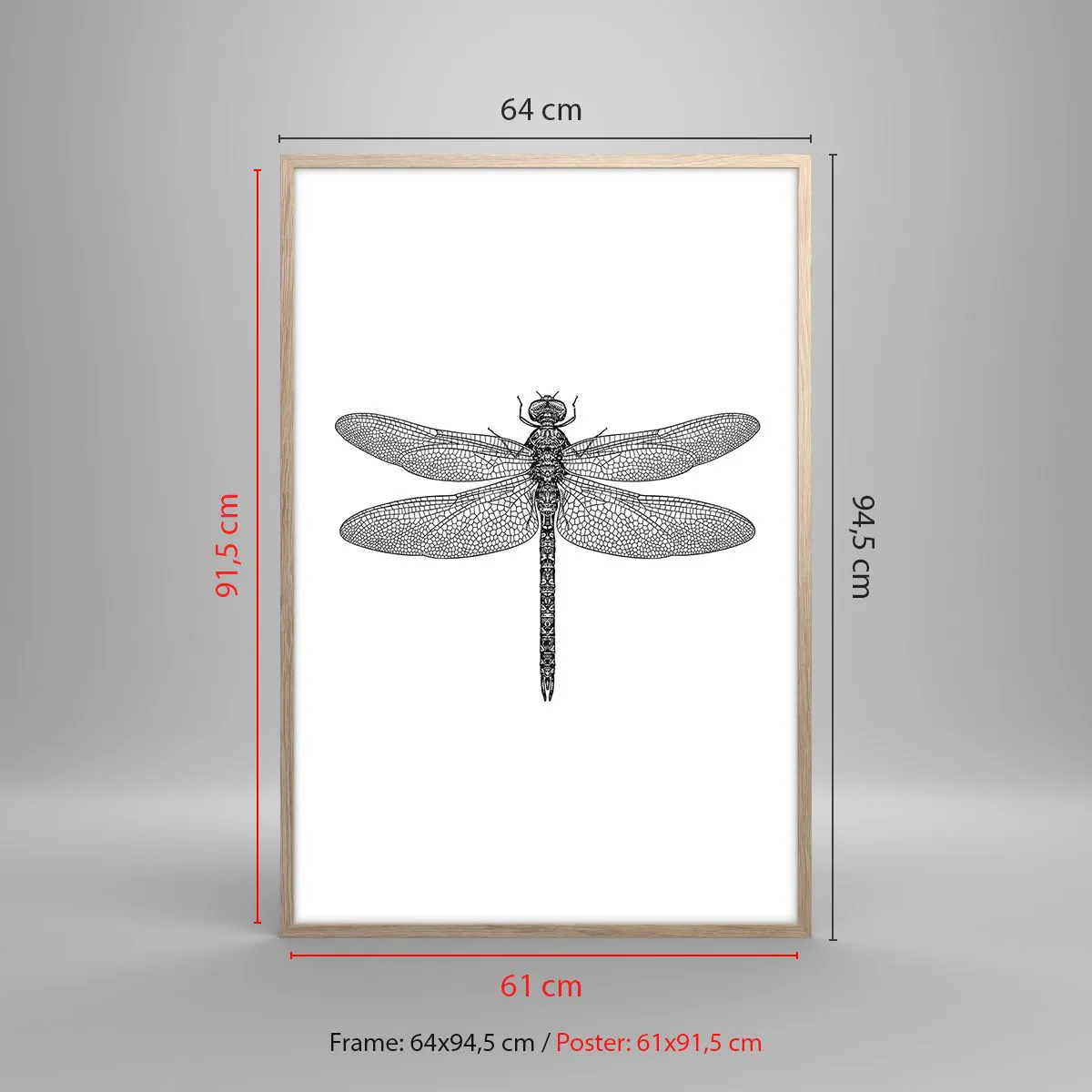 Poster in light oak frame - Precision of Nature - 61x91 cm