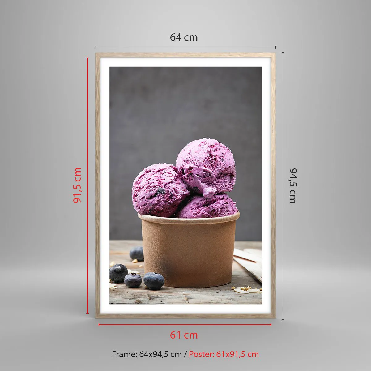 Affiche dans un chêne clair - Poster - Douceur et froideur - 61x91 cm