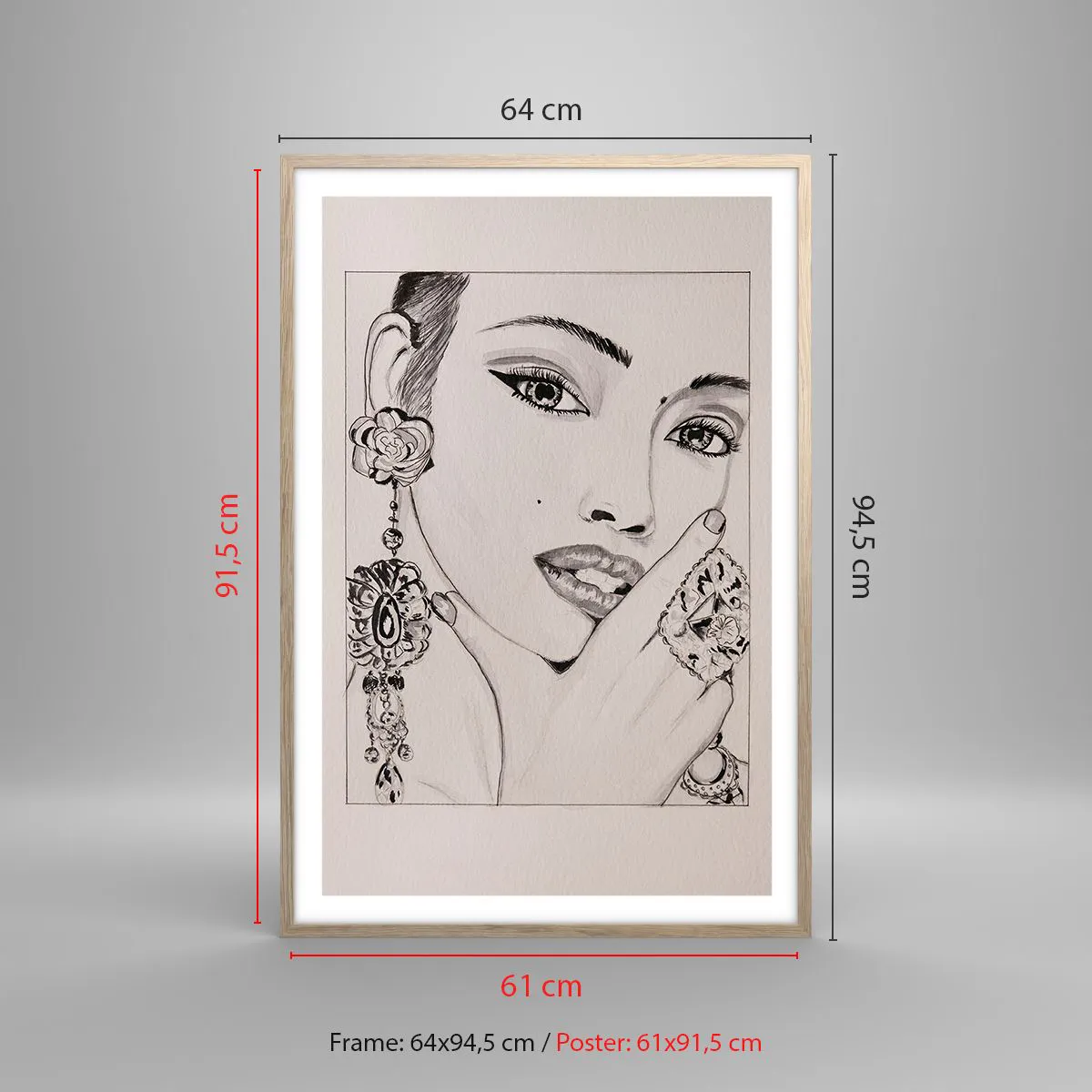 Poster in light oak frame - Most Beautiful Gem - 61x91 cm