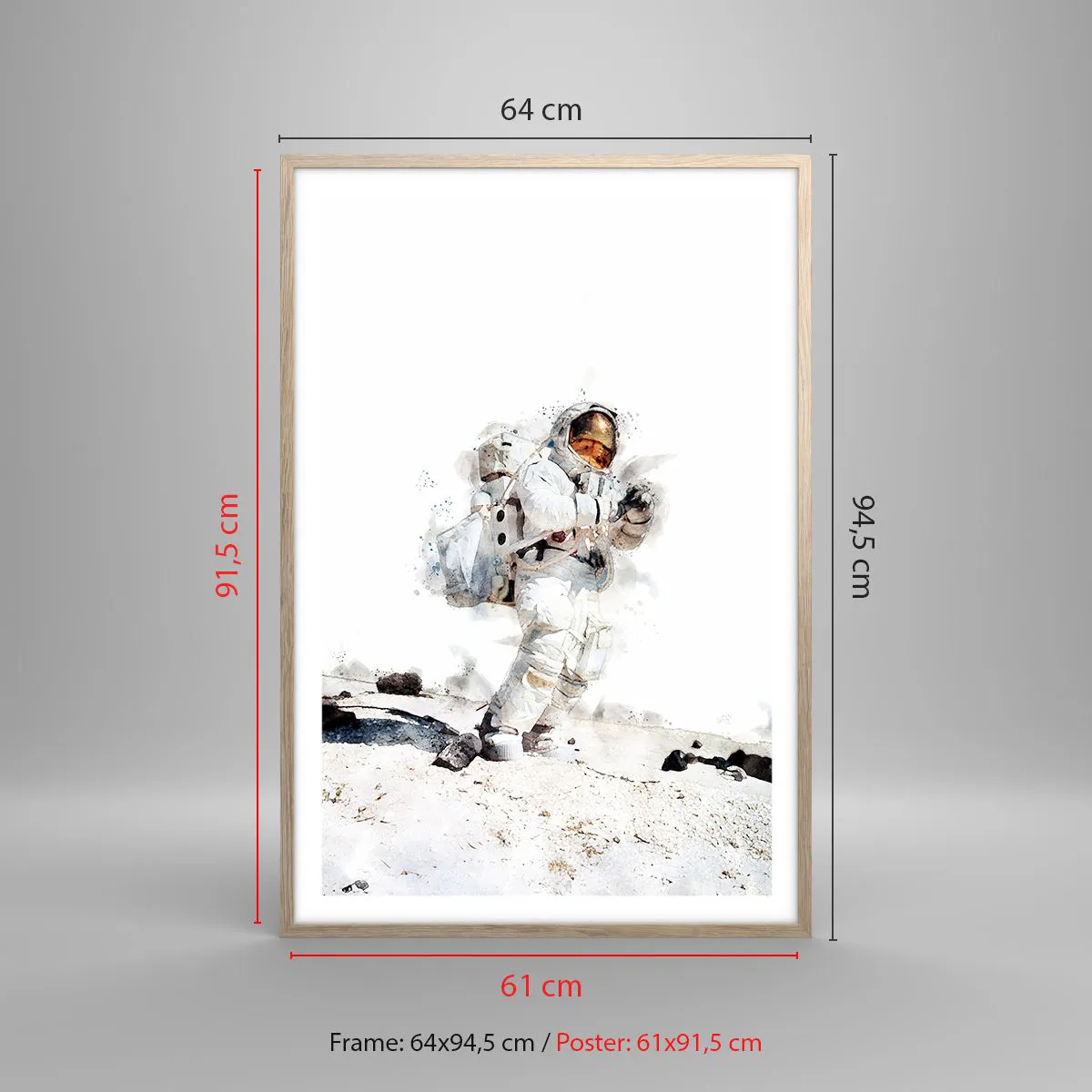 Poster in einem Rahmen aus heller Eiche - Bote der Erde - 61x91 cm