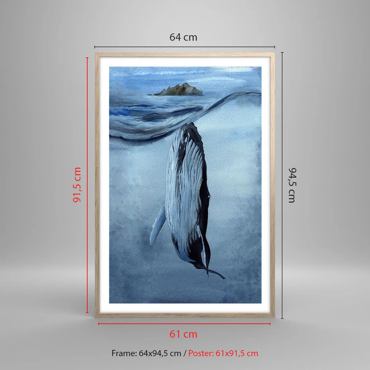 Pôster com moldura de carvalho claro - Dois mundos do norte - 61x91 cm