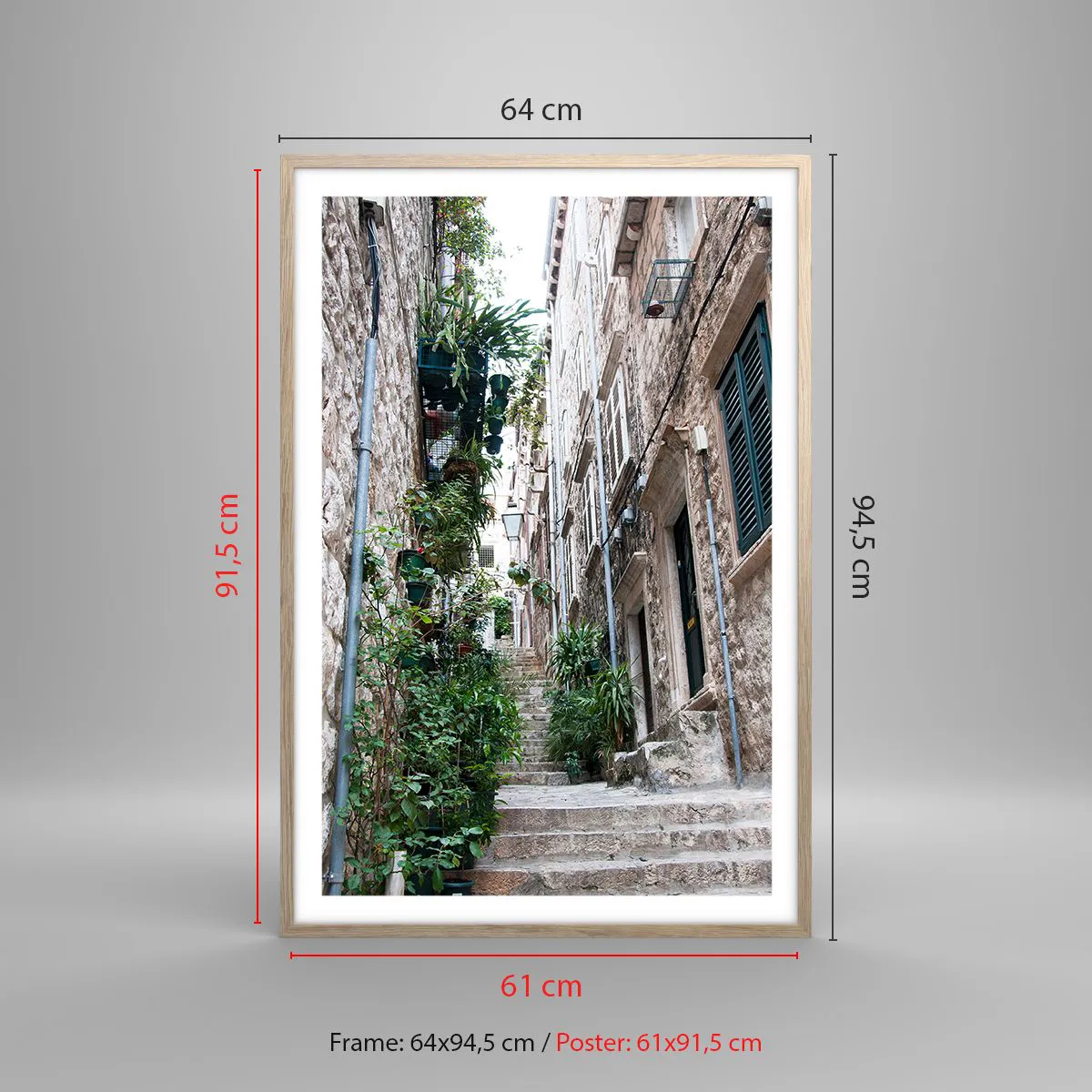 Affisch i ram av ljusek - Gamla stans charm - 61x91 cm