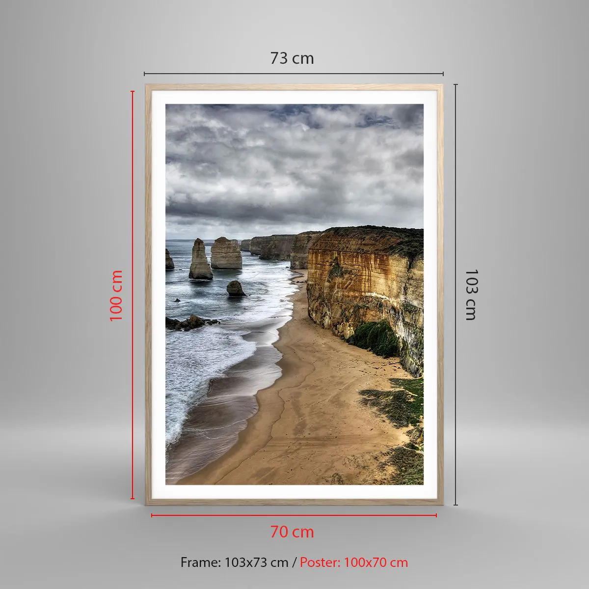 Póster en marco roble claro - Belleza en bruto - 70x100 cm