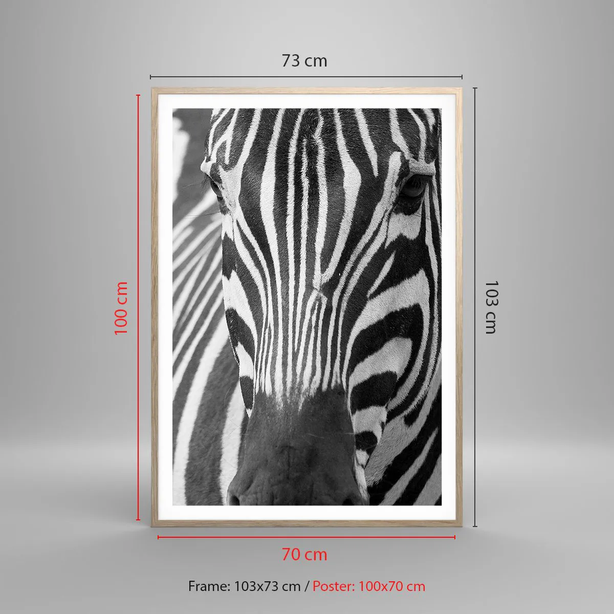 Affiche dans un chêne clair - Poster - Le monde est noir et blanc - 70x100 cm