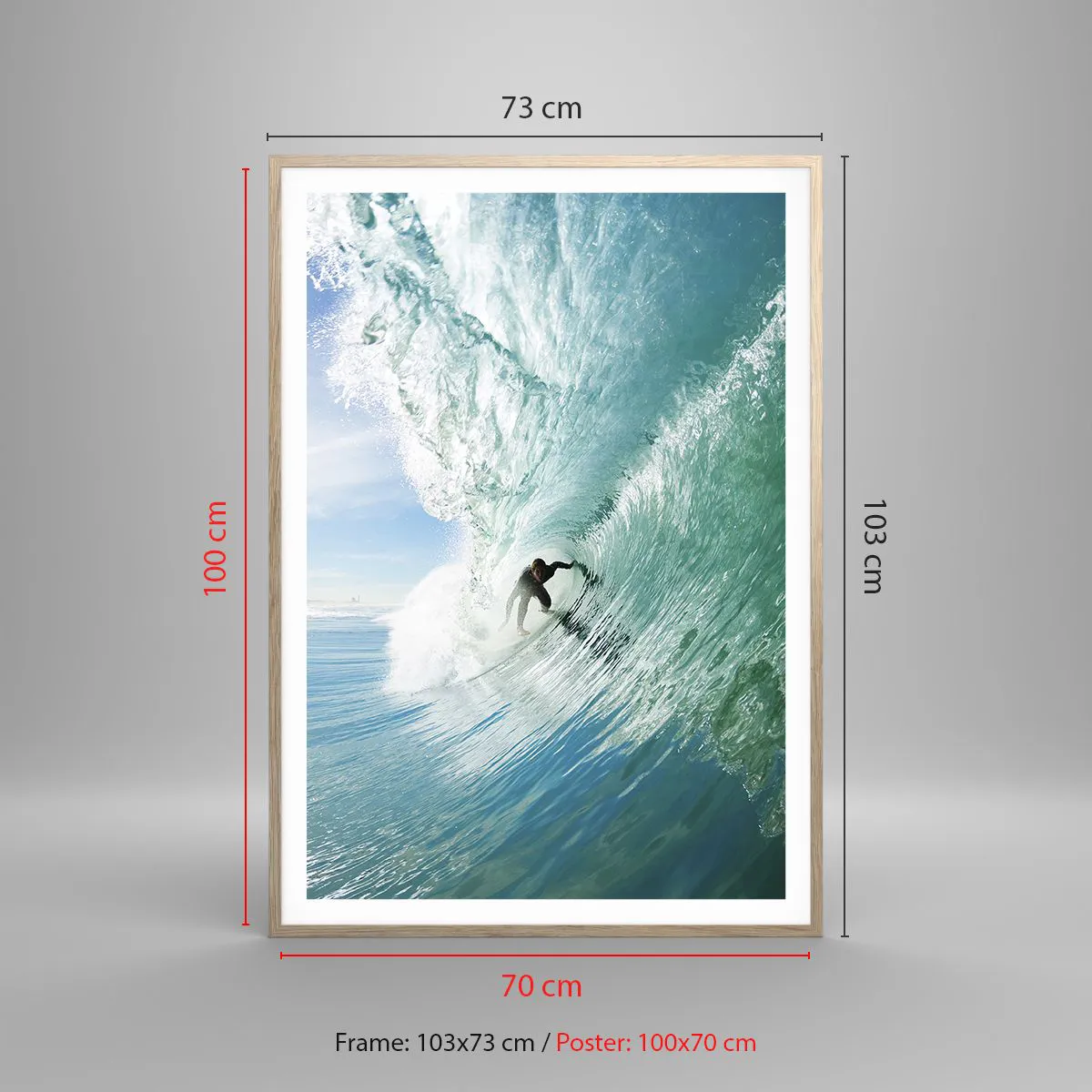 Affiche dans un chêne clair - Poster - Toujours sur la vague - 70x100 cm