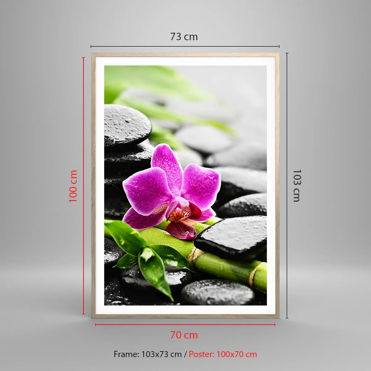 Poster în ramă de stejar deschis - Într-un echilibru pașnic - 70x100 cm