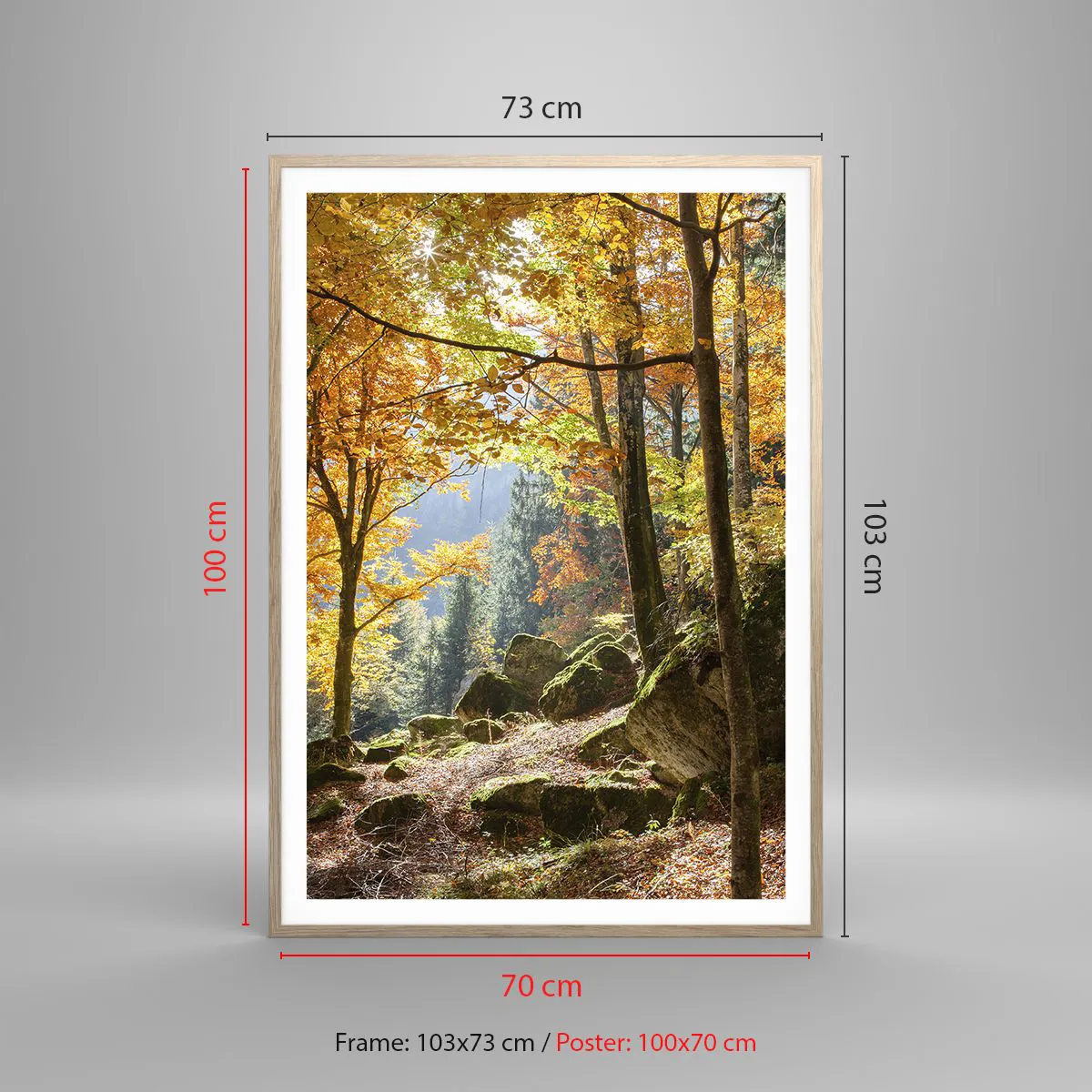 Poster in light oak frame - Time for Rest - 70x100 cm