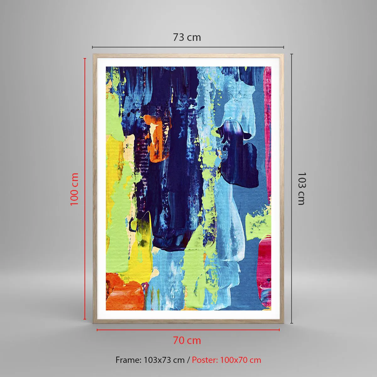 Poster în ramă de stejar deschis - Viața este frumoasă! - 70x100 cm