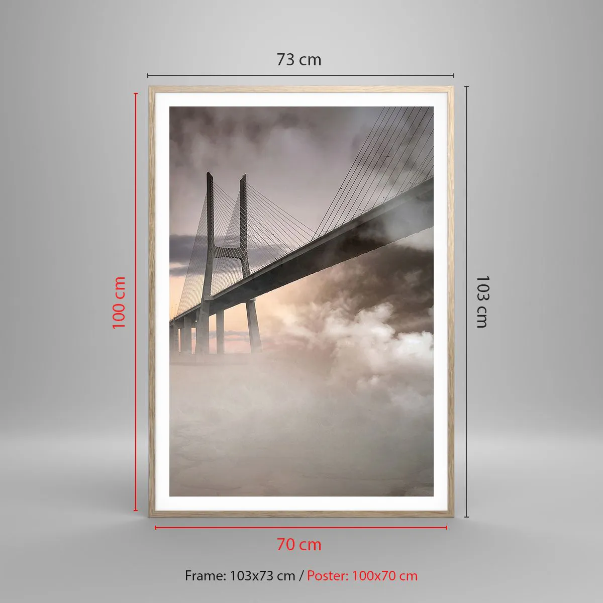 Affiche dans un chêne clair - Poster - Sur la rivière qui n'existe pas - 70x100 cm