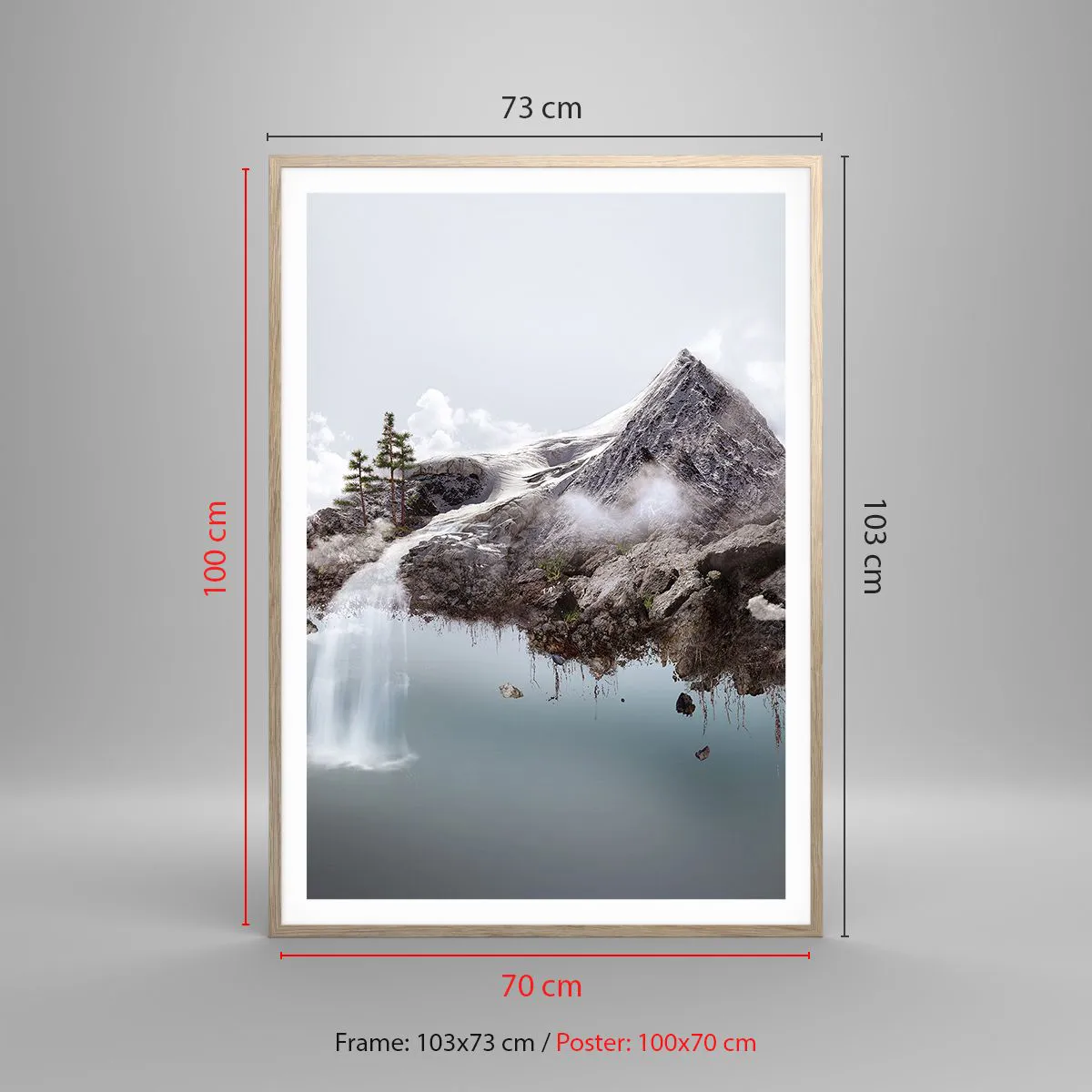 Plakat i ramme af lyst egetræ - Set gennem en surrealists øjne - 70x100 cm