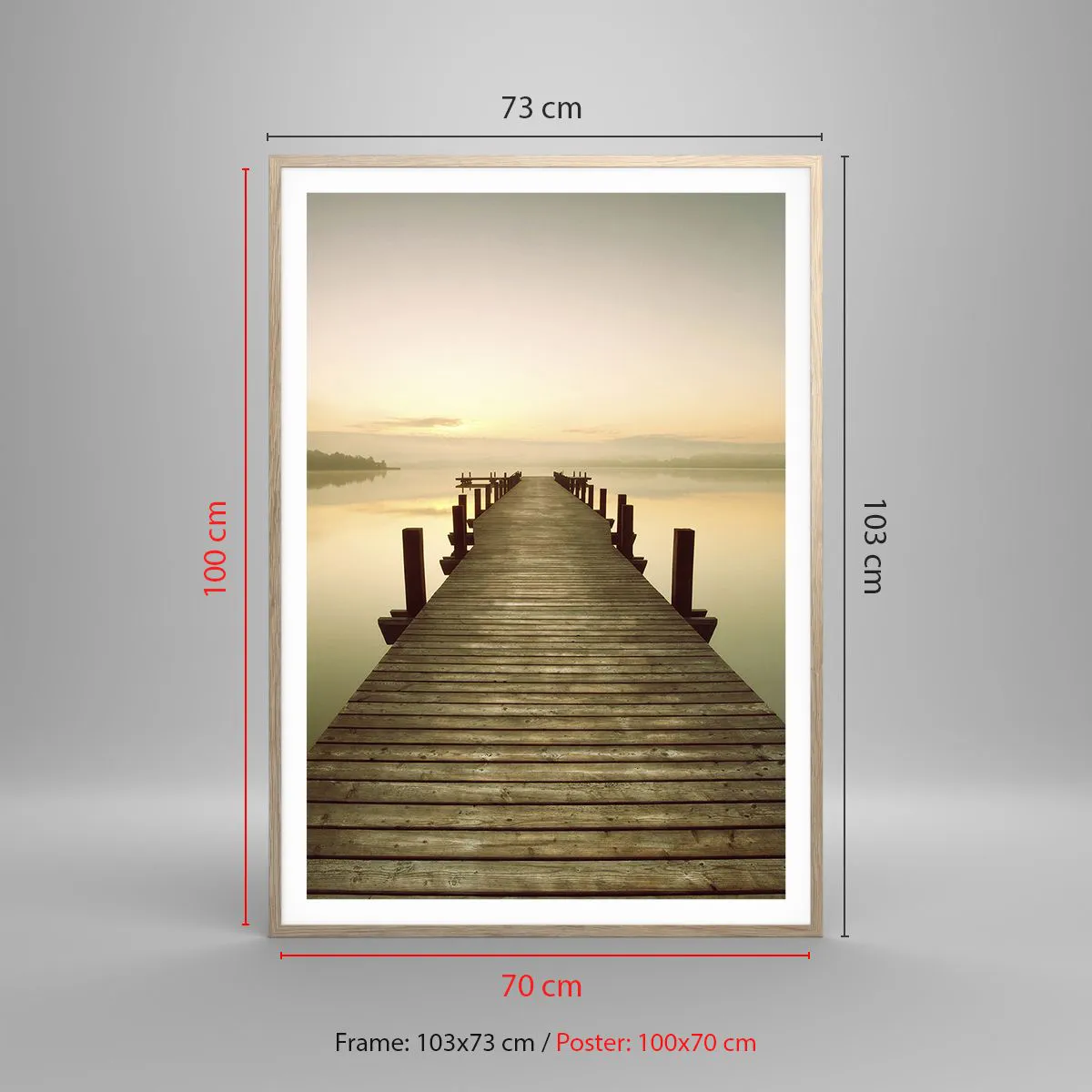 Affiche dans un chêne clair - Poster - L'aube, les premières lueurs, le jour  - 70x100 cm