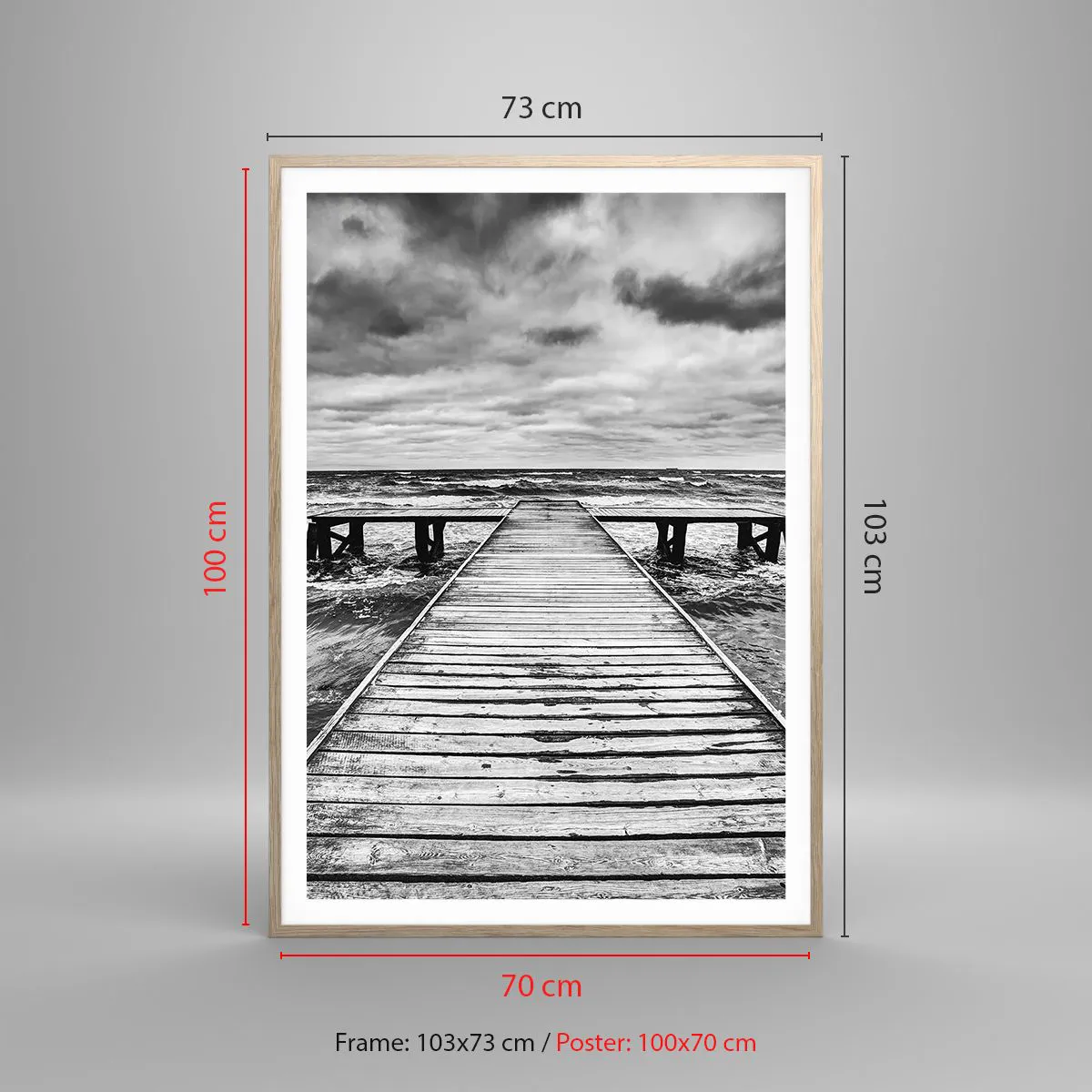 Poster in einem Rahmen aus heller Eiche - Ich warte darauf, dass der Wind wegjagt... - 70x100 cm