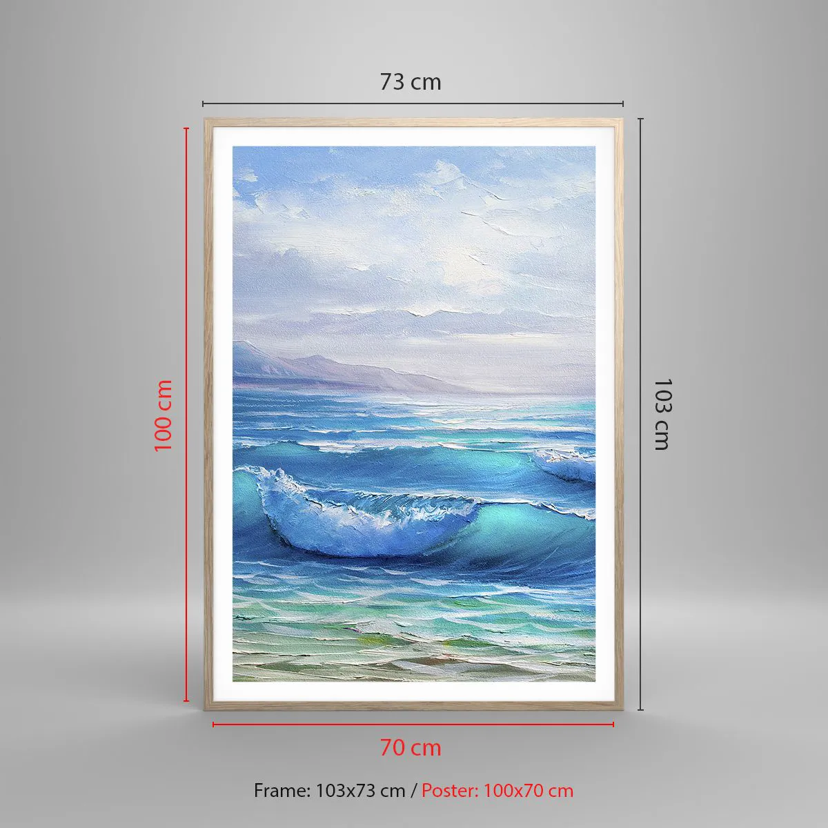 Affiche dans un chêne clair - Poster - Il apporte un soulagement - 70x100 cm