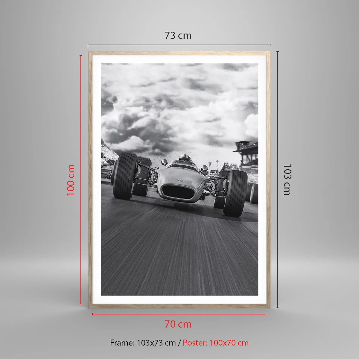 Póster en marco roble claro - ¡Hay poder! - 70x100 cm