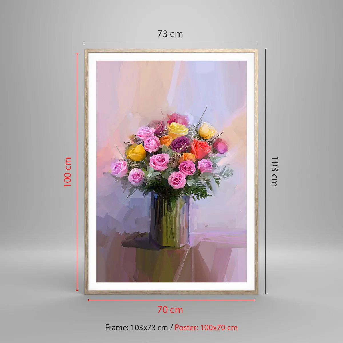 Poster in light oak frame - Retained Beauty - 70x100 cm