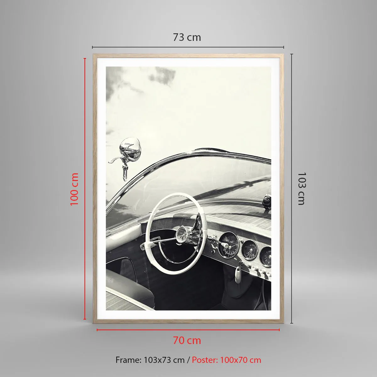 Poster in light oak frame - Weather for the Rich - 70x100 cm