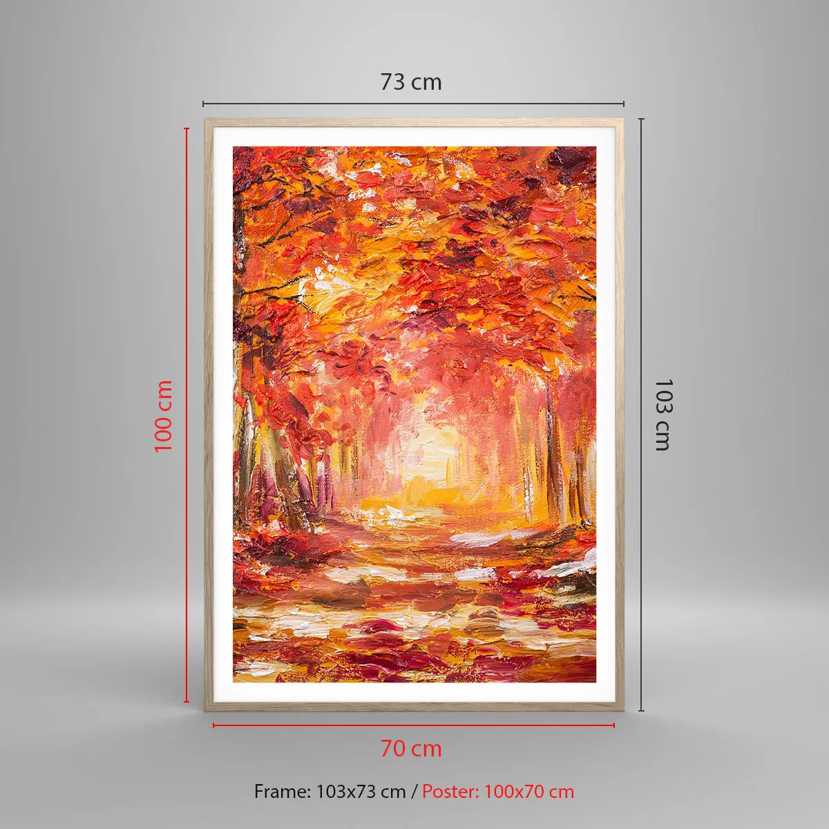 Plakat i ramme af lyst egetræ - Kobberskov - 70x100 cm