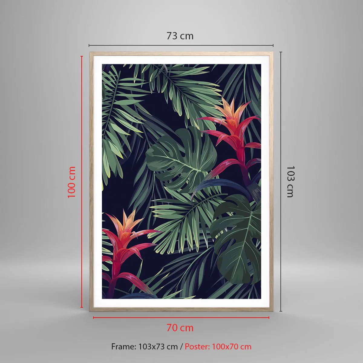 Affiche dans un chêne clair - Poster - immergé dans la nature - 70x100 cm