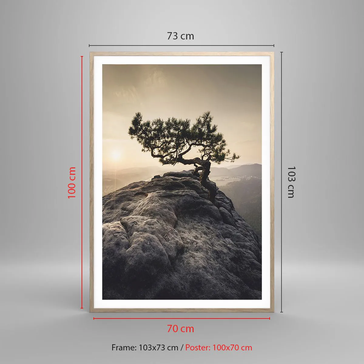 Poster in light oak frame - Life Always Wins - 70x100 cm