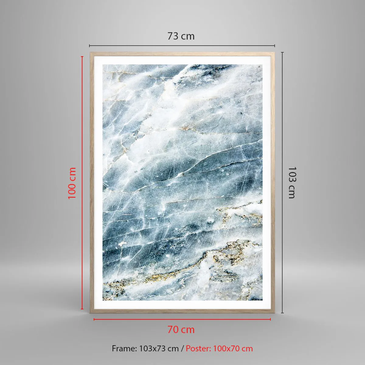 Affiche dans un chêne clair - Poster - Monde de glace - 70x100 cm