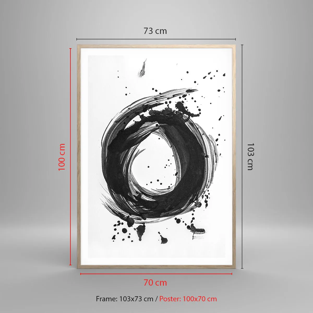 Plakat i ramme af lyst egetræ - Skabelsens hvirvelstrøm - 70x100 cm