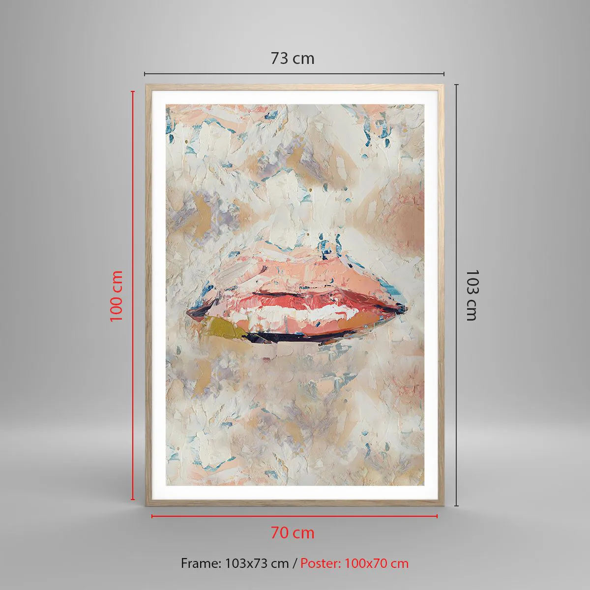 Pôster com moldura de carvalho claro - Desperta os sentidos - 70x100 cm