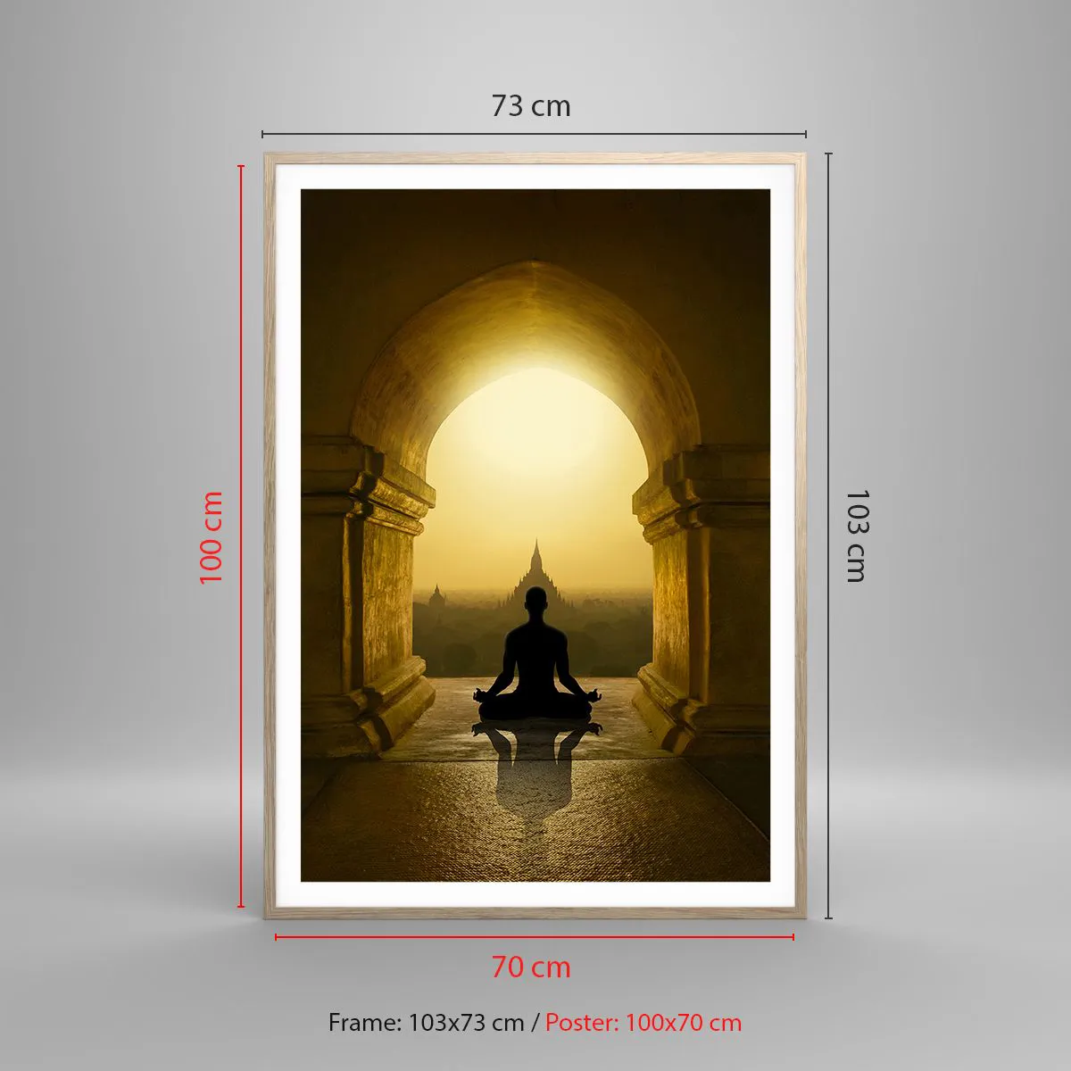 Pôster com moldura de carvalho claro - Harmonia completa - 70x100 cm