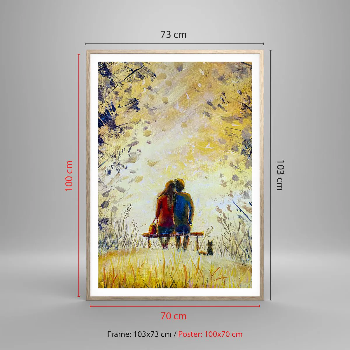 Affiche dans un chêne clair - Poster - Moment magique - 70x100 cm