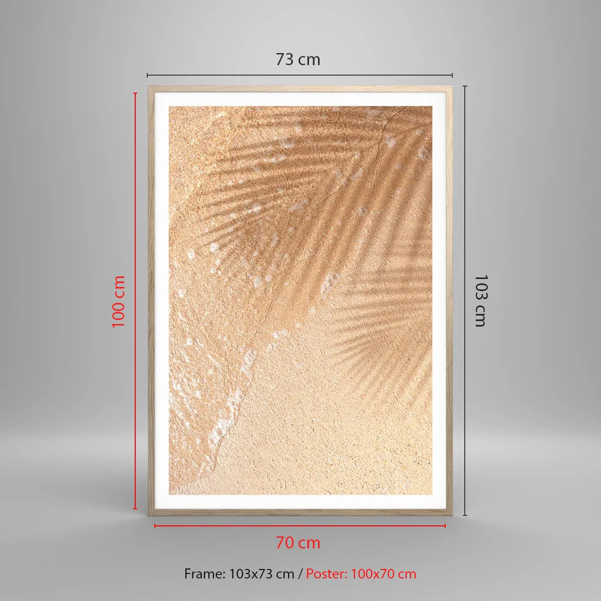 Affiche dans un chêne clair - Poster - Ombre d'un été chaud - 70x100 cm